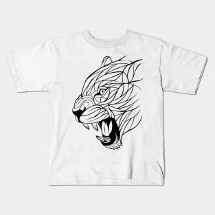 Leopard Minimalist art lines Kids T-Shirt